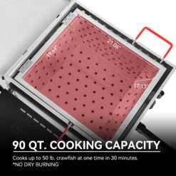Creole Feast 90 QT Single Sack Crawfish Boiler 2 -Burner Propane 20-lb. tank Electronic Aluminum Boiler