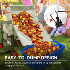 Creole Feast 150 Qt Double Sack Crawfish Boiler 2 -Burner Propane 20-lb. tank Electronic Aluminum Boiler