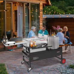 Creole Feast 90 Qt Single Sack Crawfish Boiler and Cooker Combo 2 -Burner Propane Electronic Aluminum Boiler