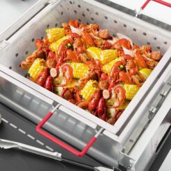 Creole Feast 90 Qt Single Sack Crawfish Boiler and Cooker Combo 2 -Burner Propane Electronic Aluminum Boiler