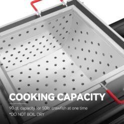 Creole Feast 90 Qt Single Sack Crawfish Boiler and Cooker Combo 2 -Burner Propane Electronic Aluminum Boiler