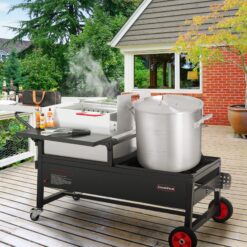 Creole Feast 90 Qt Single Sack Crawfish Boiler and Cooker Combo 2 -Burner Propane Electronic Aluminum Boiler