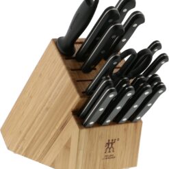 ZWILLING Twin Gourmet Classic 18-pc Knife Block Set, German Stainless Steel, 3 Rivet Handle, No-Stain, Includes Shears Honing Steel, Made in Spain
