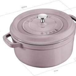STAUB Cast Iron 7-qt Round Cocotte - Lilac
