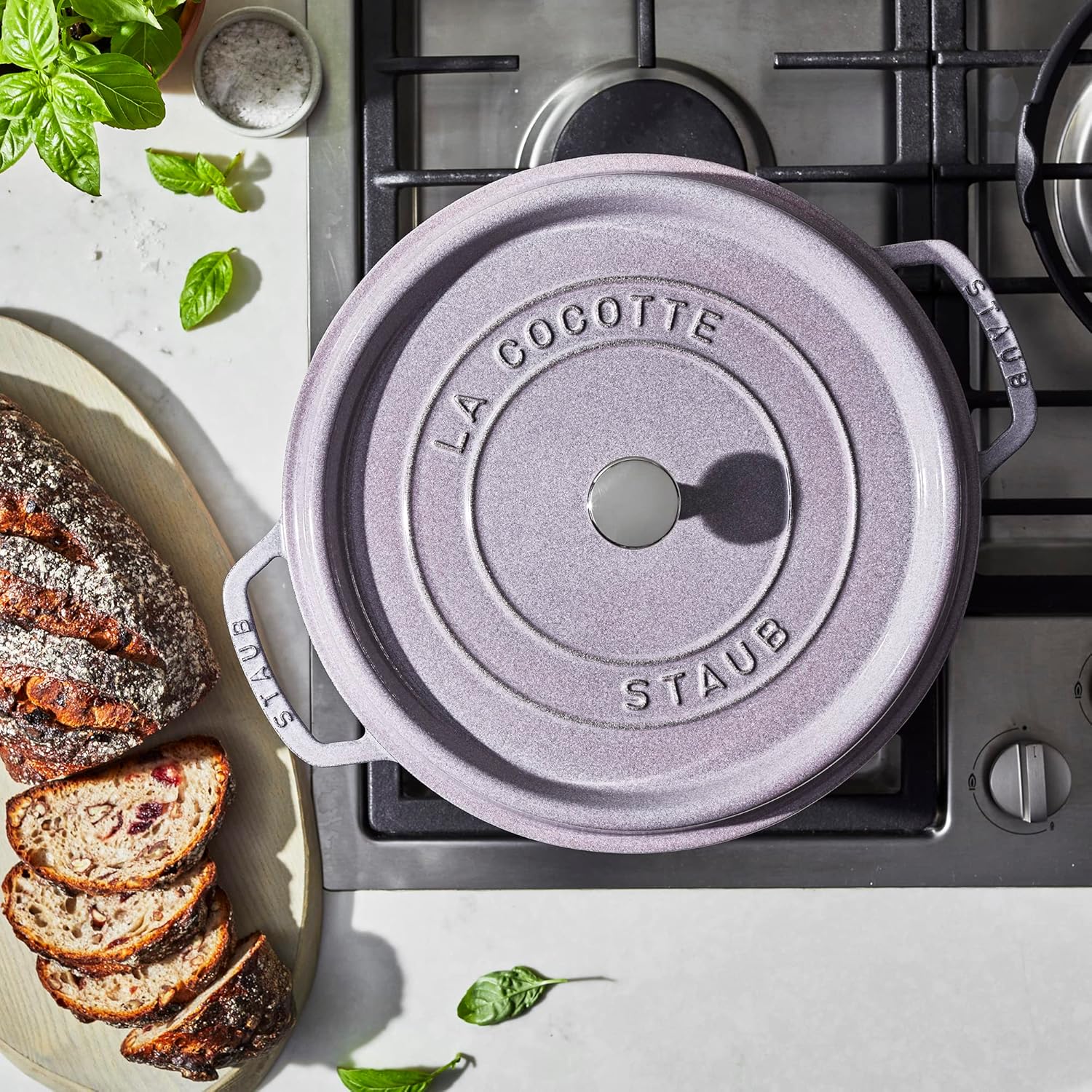 STAUB Cast Iron 7-qt Round Cocotte - Lilac