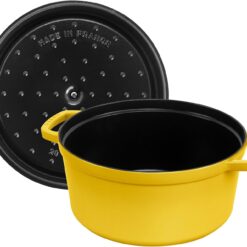 Staub Cast Iron Round Cocotte, Dutch Oven, 7-quart, serves 7-8, Citron