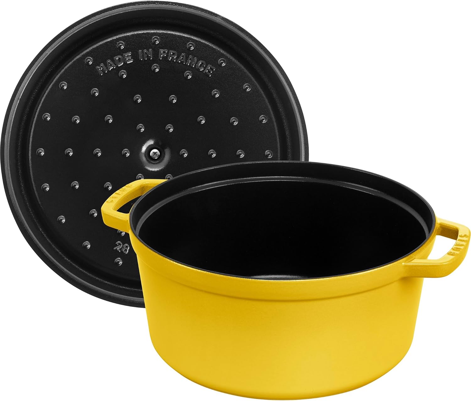 Staub Cast Iron Round Cocotte, Dutch Oven, 7-quart, serves 7-8, Citron