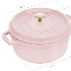 Staub Cast Iron Round Cocotte 7-quart-Peony Pink