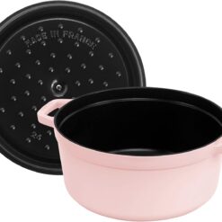 Staub Cast Iron Round Cocotte 7-quart-Peony Pink