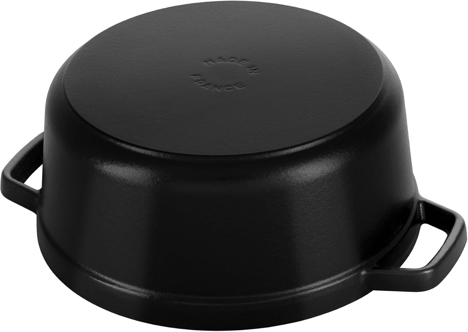 STAUB Cast Iron Dutch Oven 4-qt Round Cocotte, Serves 3-4, Matte Black