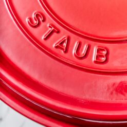 STAUB Cast Iron Dutch Oven 4-qt Round Cocotte, Serves 3-4, Cherry