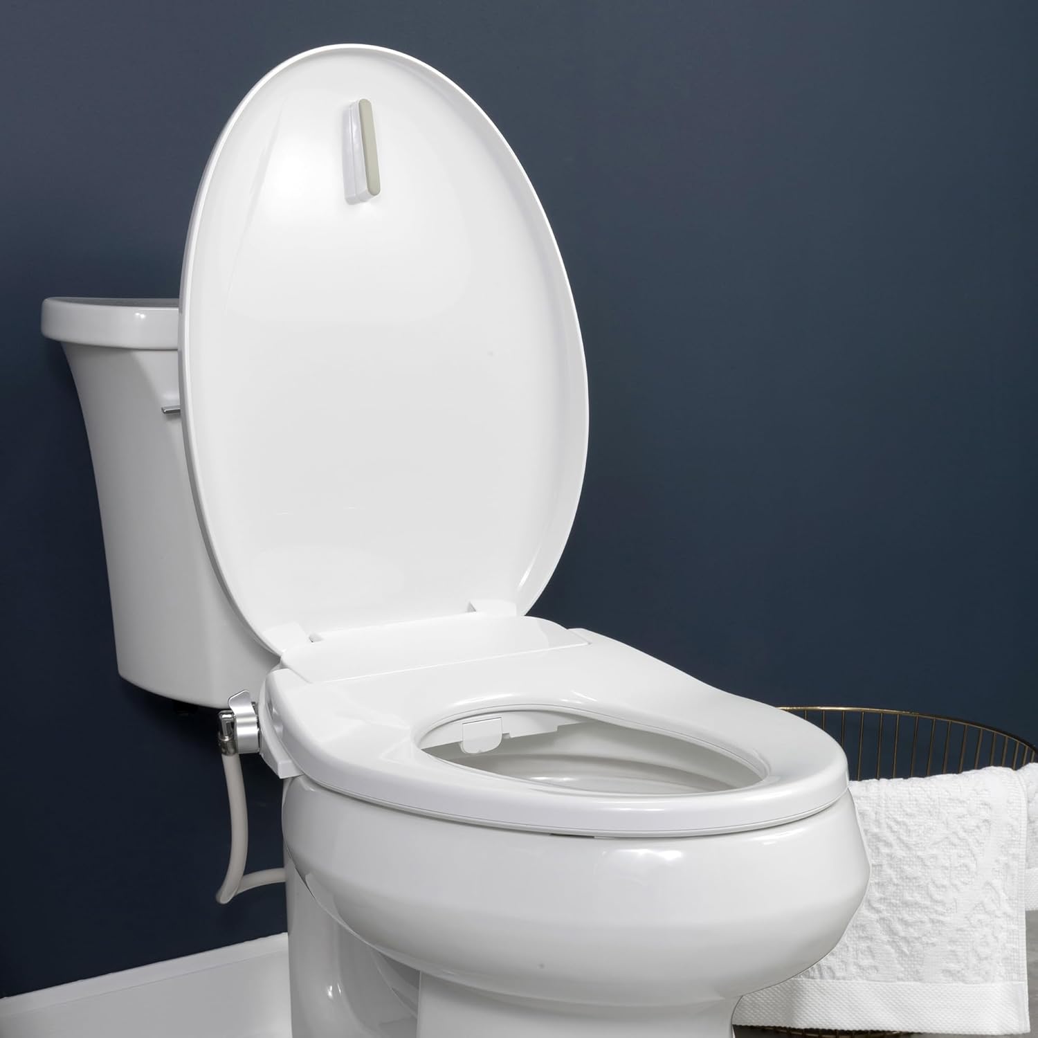 Bio Bidet BB500 Heated Electric Bidet Seat with Warm Water Wash, Night Light, Low Profile Design, Elongated