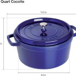 Staub Cast Iron 4-qt Round Cocotte - Dark Blue
