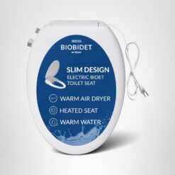 Bio Bidet BB550 Heated Bidet Seat with Warm Water Wash & Air Dryer, Night Light, Low Profile Design, Elongated