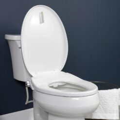 Bio Bidet BB550 Heated Bidet Seat with Warm Water Wash & Air Dryer, Night Light, Low Profile Design, Elongated