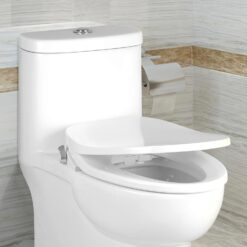 Bio Bidet BB550 Heated Bidet Seat with Warm Water Wash & Air Dryer, Night Light, Low Profile Design, Elongated