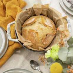 Staub Cast Iron 4-qt Round Cocotte - White Truffle