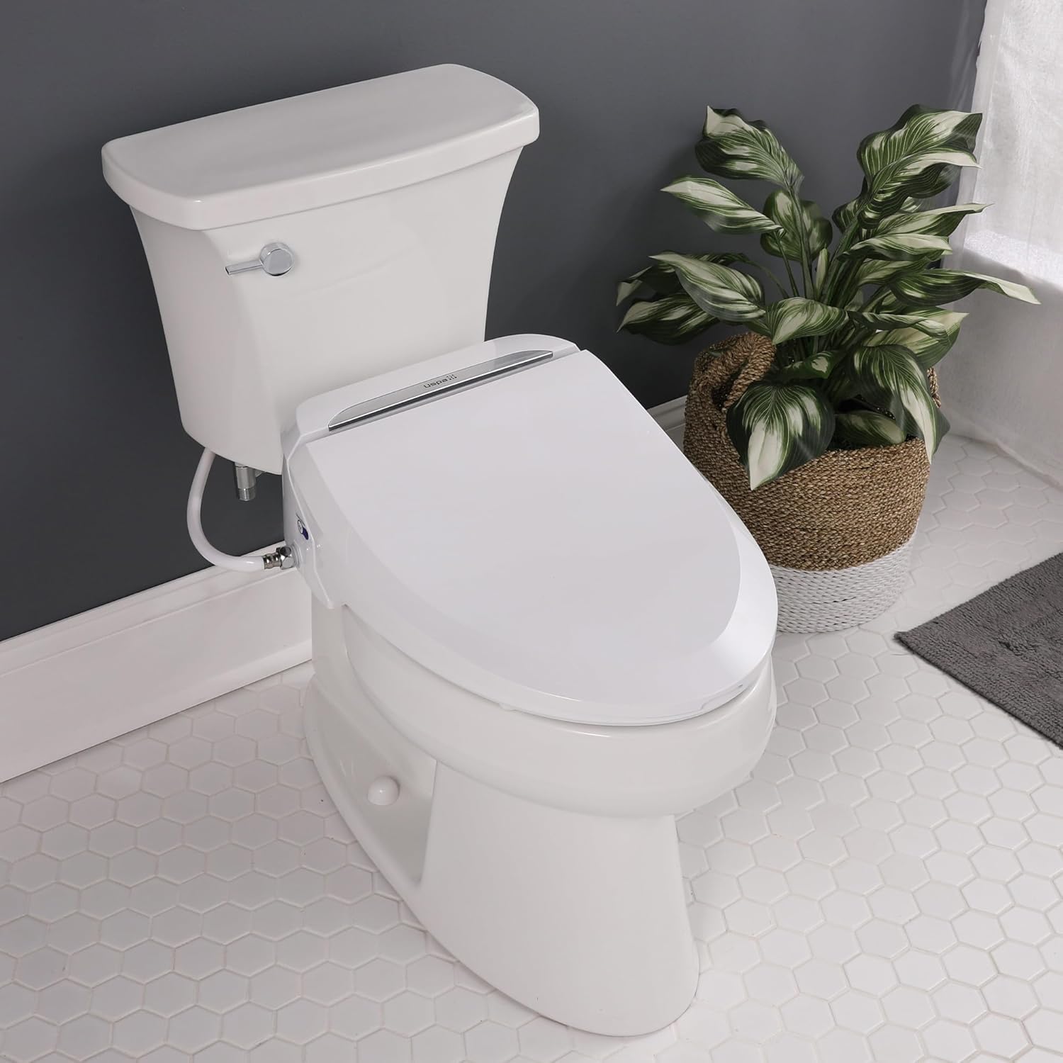 Bio Bidet USPA PRO Modern Bidet Seat, Warm Water, Heated Seat & Dryer, Remote Control, Elongated