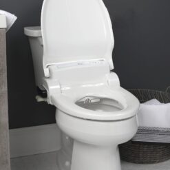 Bio Bidet BB1000 Warm Water Bidet Seat, Air Dryer, Heated Seat with Slow Close Lid, Remote Control, Round