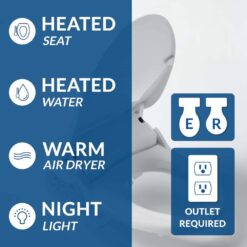 BIO BIDET HD-7000 Electric Bidet Seat for Elongated Toilets in White with Fusion Heating Technology HD-7000