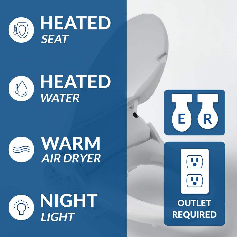 BIO BIDET HD-7000 Electric Bidet Seat for Elongated Toilets in White with Fusion Heating Technology HD-7000