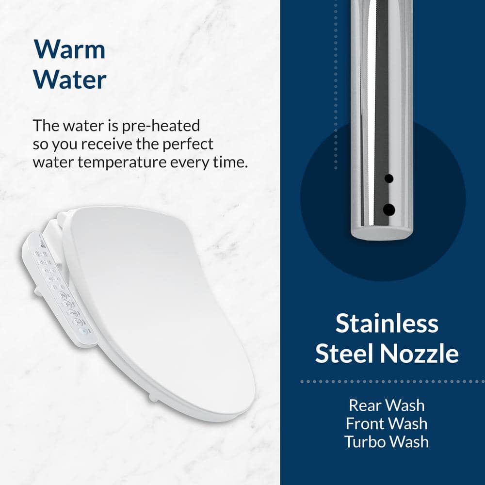 BIO BIDET HD-7000 Electric Bidet Seat for Elongated Toilets in White with Fusion Heating Technology HD-7000