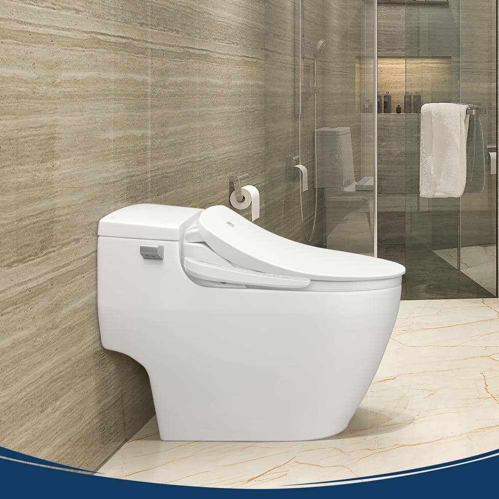 BIO BIDET HD-7000 Electric Bidet Seat for Round Toilets in White with Fusion Heating Technology HD-7000R