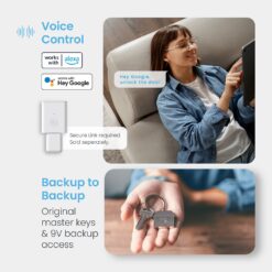 Lockly Secure Plus Deadbolt Bluetooth Smart Locks Matte Black Smart Wi-Fi and Bluetooth Touchscreen Keypad Electronic Deadbolt Lock