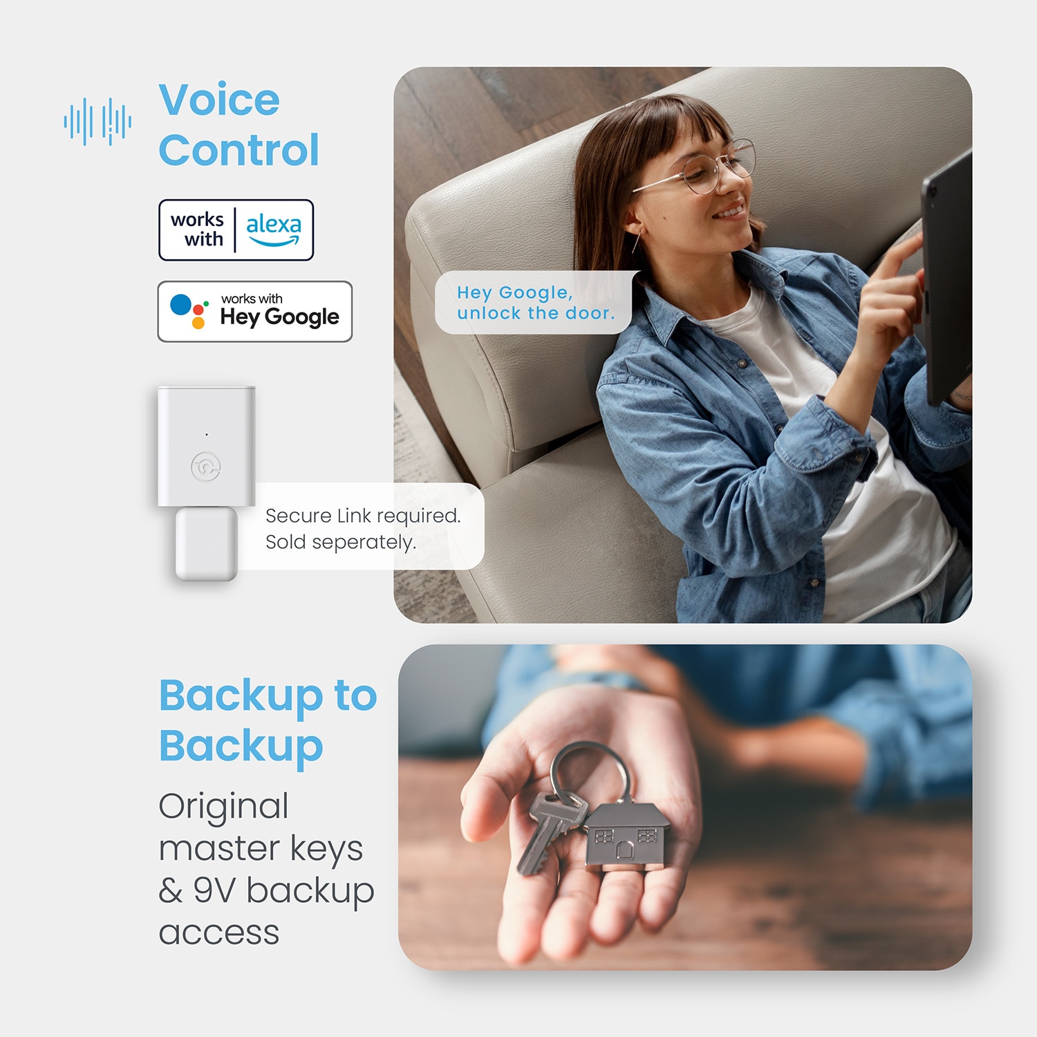Lockly Secure Plus Deadbolt Bluetooth Smart Locks Matte Black Smart Wi-Fi and Bluetooth Touchscreen Keypad Electronic Deadbolt Lock