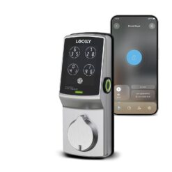Lockly Secure Plus Deadbolt Bluetooth Smart Locks Satin Nickel Smart Wi-Fi and Bluetooth Touchscreen Keypad Electronic Deadbolt Lock