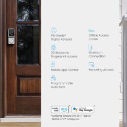 Lockly Secure Plus Deadbolt Bluetooth Smart Locks Satin Nickel Smart Wi-Fi and Bluetooth Touchscreen Keypad Electronic Deadbolt Lock