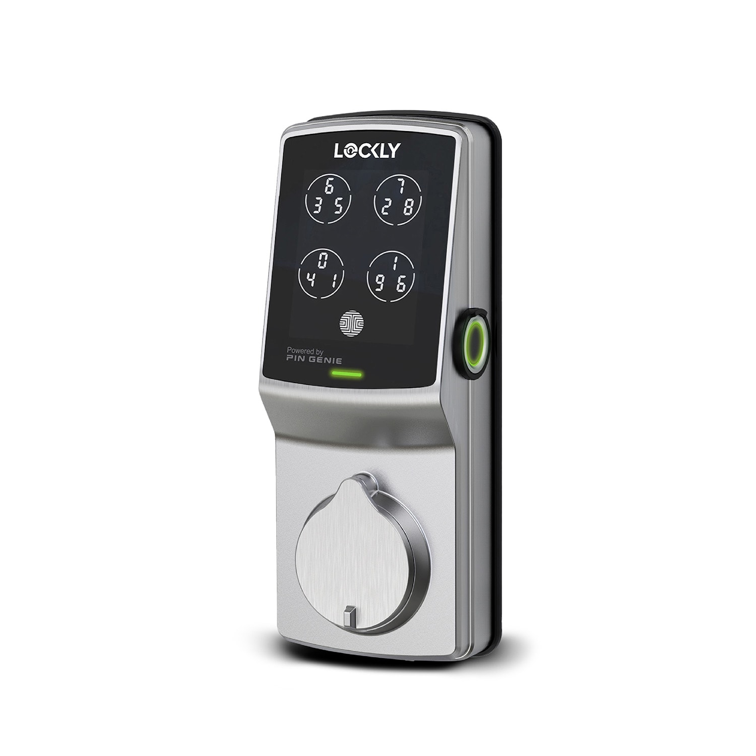 Lockly Secure Plus Deadbolt Bluetooth Smart Locks Satin Nickel Smart Wi-Fi and Bluetooth Touchscreen Keypad Electronic Deadbolt Lock