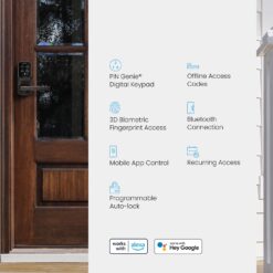 Lockly Secure Pro Latch Wi-Fi Smart Locks Venetian Bronze Smart Wi-Fi and Bluetooth Touchscreen Keypad Electronic Deadbolt and Handle Lock