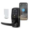 Lockly PGD628WMB Secure Pro Latch Matte Black Smart Wi-Fi and Bluetooth Touchscreen Keypad Electronic Handle Lock