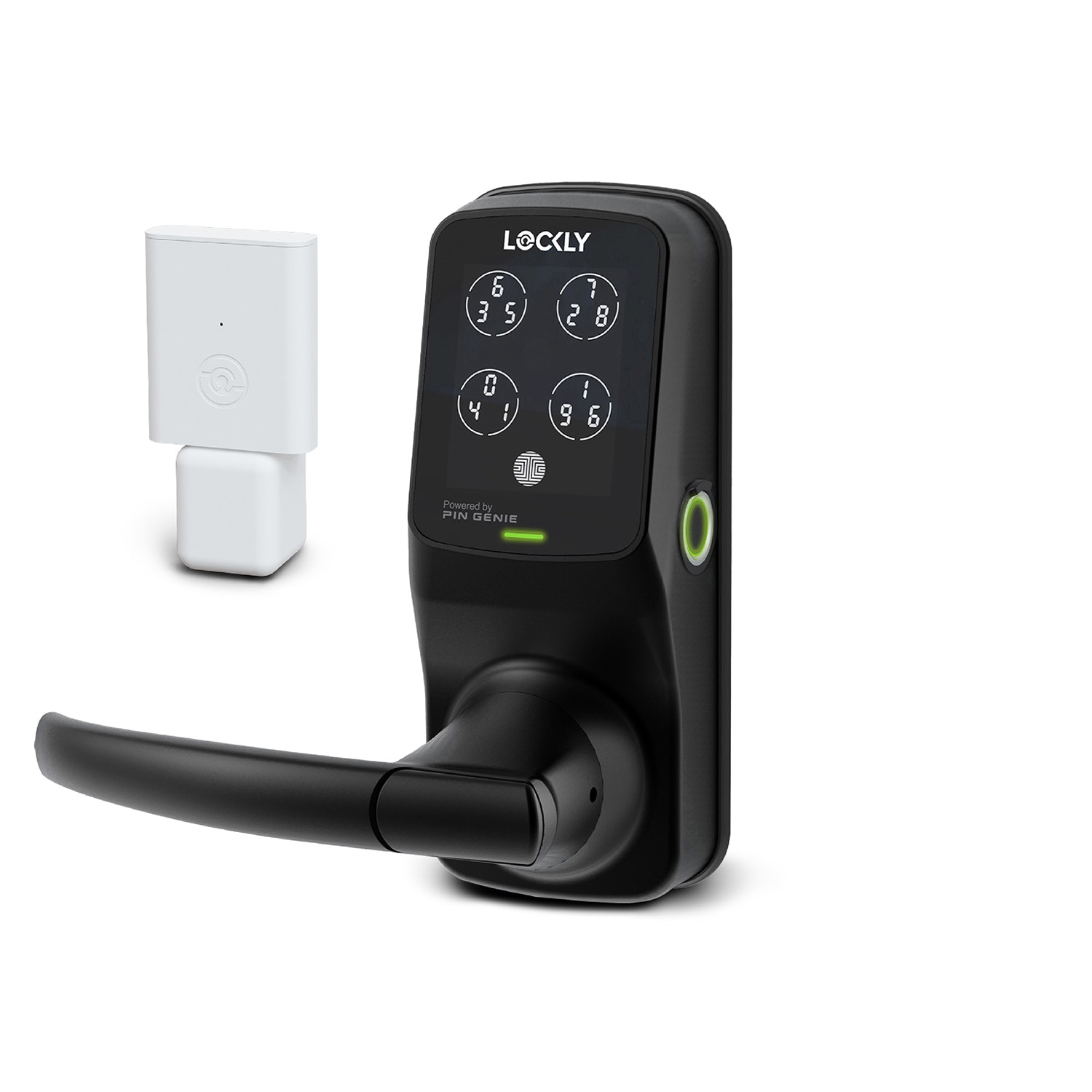 Lockly PGD628WMB Secure Pro Latch Matte Black Smart Wi-Fi and Bluetooth Touchscreen Keypad Electronic Handle Lock