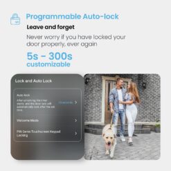 Lockly Secure Plus Latch Bluetooth Smart Locks Satin Nickel Smart Wi-Fi and Bluetooth Touchscreen Keypad Electronic Handle Lock