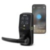 Lockly Secure Plus Latch Bluetooth Smart Locks Matte Black Smart Wi-Fi and Bluetooth Touchscreen Keypad Electronic Handle Lock