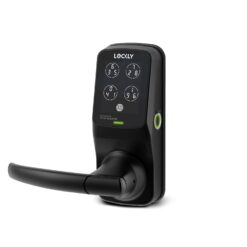 Lockly Secure Plus Latch Bluetooth Smart Locks Matte Black Smart Wi-Fi and Bluetooth Touchscreen Keypad Electronic Handle Lock