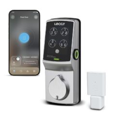 Lockly Secure Pro Deadbolt Secure Pro Deadbolt Satin Nickel Smart Wi-Fi and Bluetooth Touchscreen Keypad Electronic Deadbolt Lock
