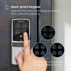 Lockly Secure Pro Deadbolt Secure Pro Deadbolt Satin Nickel Smart Wi-Fi and Bluetooth Touchscreen Keypad Electronic Deadbolt Lock