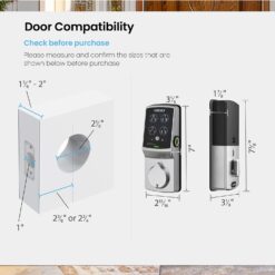 Lockly Secure Pro Deadbolt Secure Pro Deadbolt Satin Nickel Smart Wi-Fi and Bluetooth Touchscreen Keypad Electronic Deadbolt Lock