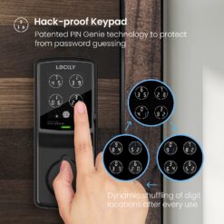 Lockly Secure Pro Deadbolt Secure Pro Deadbolt Matte black Smart Wi-Fi and Bluetooth Touchscreen Keypad Electronic Deadbolt Lock