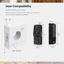 Lockly Secure Pro Deadbolt Secure Pro Deadbolt Matte black Smart Wi-Fi and Bluetooth Touchscreen Keypad Electronic Deadbolt Lock