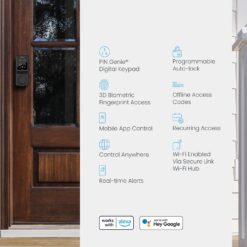 Lockly Secure Pro Deadbolt Secure Pro Deadbolt Matte black Smart Wi-Fi and Bluetooth Touchscreen Keypad Electronic Deadbolt Lock
