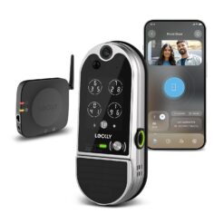 Lockly Vision Elite Video Doorbell Smart Locks Satin Nickel Smart Wi-Fi and Bluetooth Touchscreen Keypad Electronic Deadbolt Lock