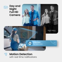Lockly Vision Elite Video Doorbell Smart Locks Satin Nickel Smart Wi-Fi and Bluetooth Touchscreen Keypad Electronic Deadbolt Lock