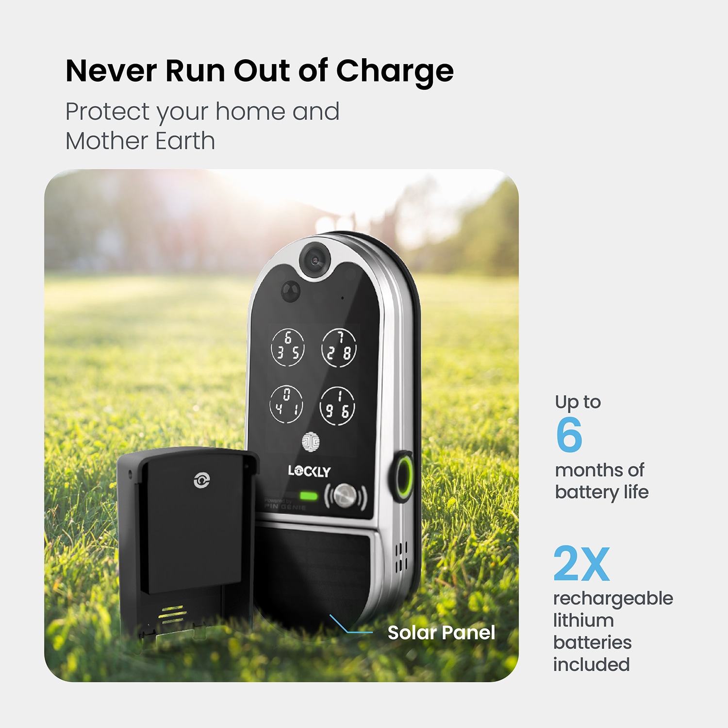 Lockly Vision Elite Video Doorbell Smart Locks Satin Nickel Smart Wi-Fi and Bluetooth Touchscreen Keypad Electronic Deadbolt Lock