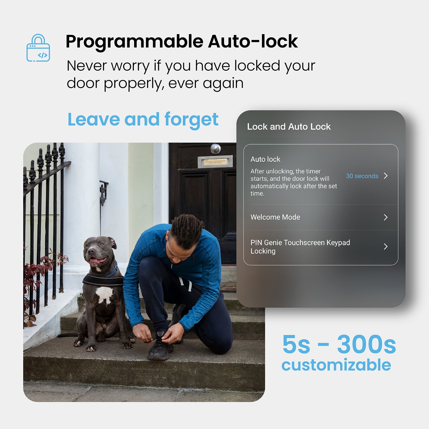 Lockly Vision Elite Video Doorbell Smart Locks Satin Nickel Smart Wi-Fi and Bluetooth Touchscreen Keypad Electronic Deadbolt Lock