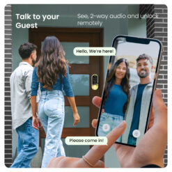 Lockly Vision Video Doorbell Smart Locks Brushed Gold Smart Wi-Fi and Bluetooth Touchscreen Keypad Electronic Deadbolt Lock