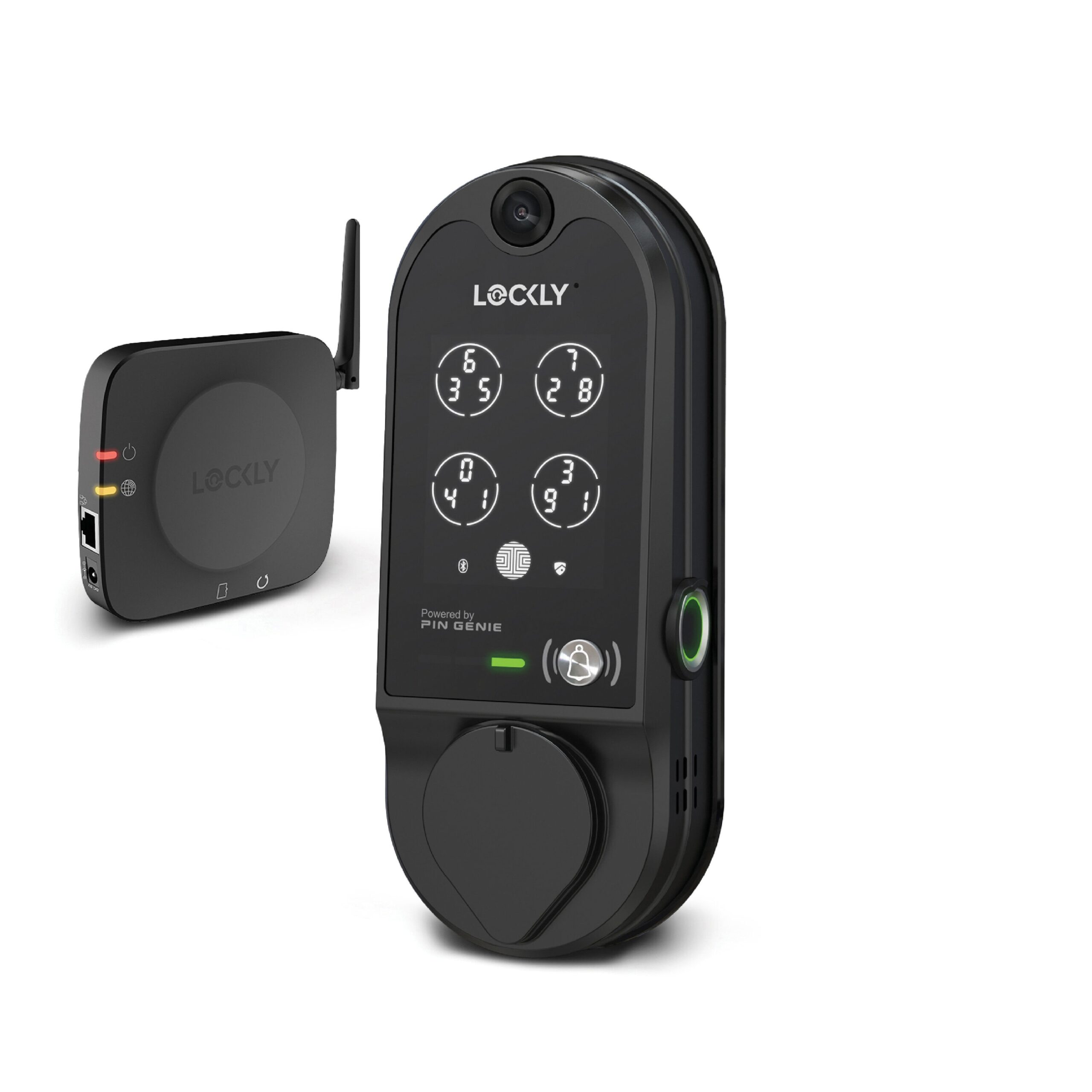 Lockly Vision Video Doorbell Smart Locks Matte Black Smart Wi-Fi and Bluetooth Touchscreen Keypad Electronic Deadbolt Lock